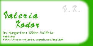 valeria kodor business card